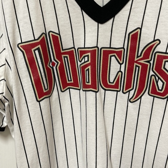 Arizona Diamondbacks baseball shirt white with black stripes size Large - Picture 2 of 6